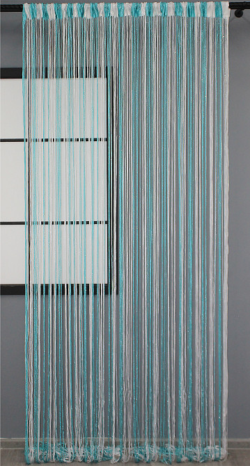 Штори-нитки з люрексом Лазурний з білим 300х300см 1 шт (61-028) Київ - фото 3
