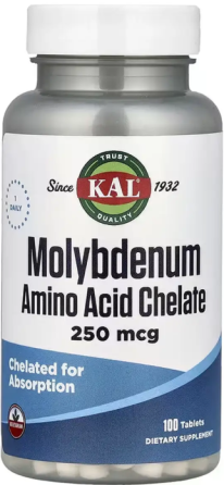 Молибден KAL Molybdenum Amino Acid Chelate 250 mcg 100 таб Киев