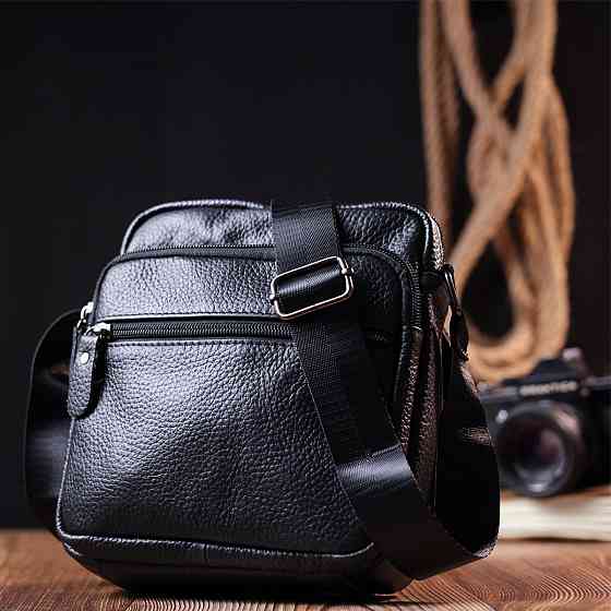 Сумка чоловіча Vintage 20678 шкіряна Чорний Київ