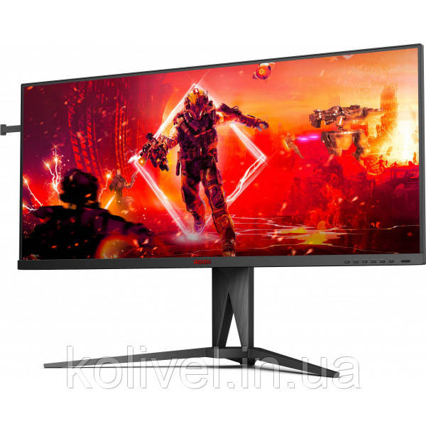 TFT 40" AOC AGON AG405UXC, WQHD, IPS, 144Гц, 1ms, 2xHDMI, DP, USB-C, USB-hub, HAS, чорний з червоним Київ - фото 3