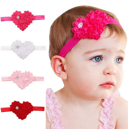 Пов'язка для дівчинки від 0 до 3 років Серце яскраво-рожеве Київ - фото 1