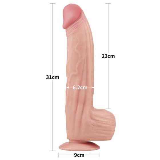 Фалоімітатор - Sliding-Skin Dual Layer Dong 12" Flesh Sex Aura Київ