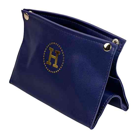 Серветниця з еко шкіри 20×7.5×11.5 см для серветок на кнопках Синій HP-3-213BL Коломия