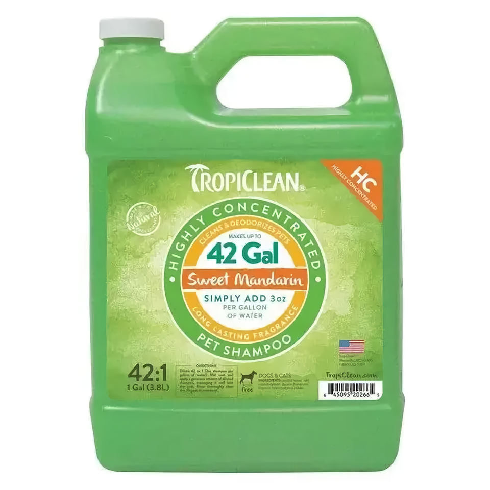 Дезодоруючий шампунь (концентрат 1:42) TropiClean Sweet Mandarin "Солодкий мандарин" для собак і кішок, 3.8 л Вінниця - фото 1