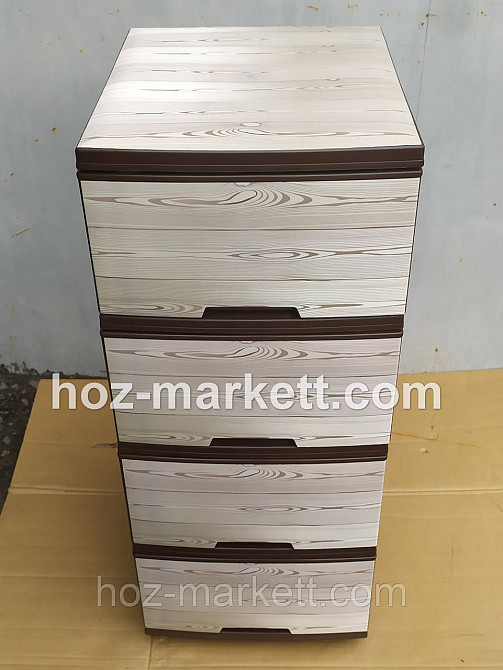 Комод пластиковий на 4 ящики коричневий "Дерево" Харків - фото 2