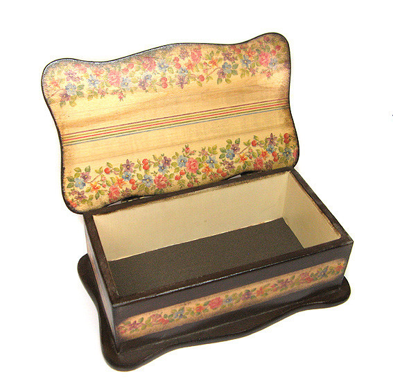 Шкатулка деревянная с фигурной крышкой Цветы Киев - изображение 2