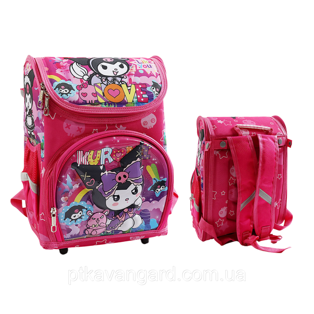 Портфель школьный 1 класс Hello Kitty Куроми каркасный, ортопедическая спинка, 3D принт, розовый Хмельницкий - изображение 8