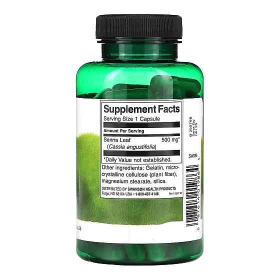 Сенна Swanson Senna Leaf 500 mg - 100 сaps Луцьк