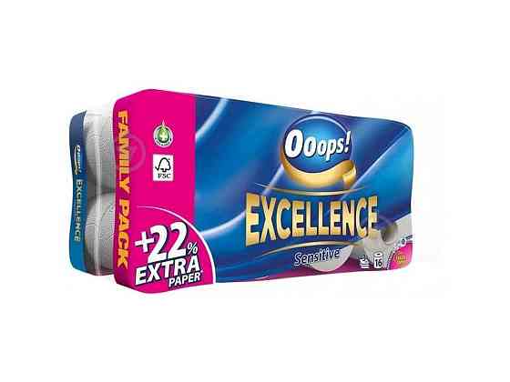 Туалетний папір 16шт 3шар Excellence 150відр ТМ OOOPS! Київ