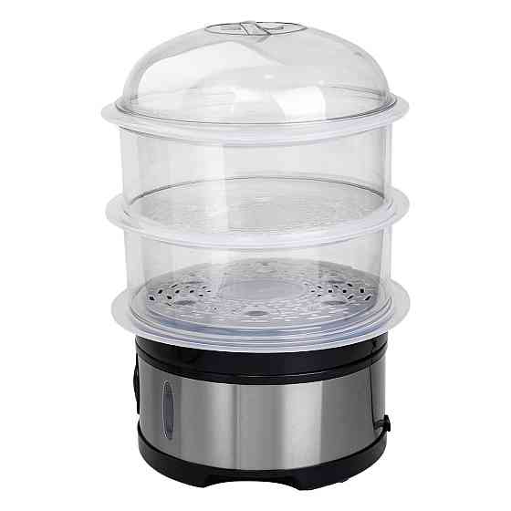 Пароварка электрическая трехуровневая 650 Вт 11 л с таймером и защитой от перегрева Sokany SK-07018 Киев