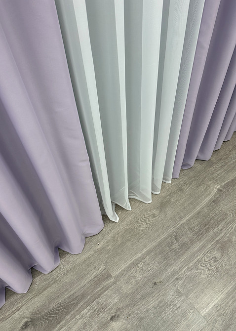 Комплект готовых штор VR-Textil Блэкаут Midnight № 1227ш Лавандовый 150х290 см 2 шт (33-0065) Киев - изображение 7