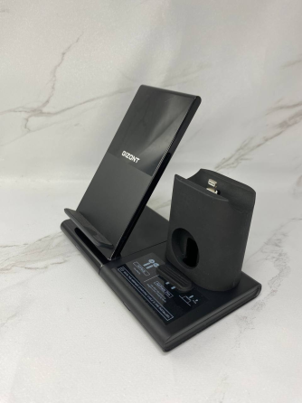Б/у Беспроводное зарядное устройство GIZONT 3 в 1 док-станция для iPhone, Apple Watch, AirPods съемная Qi 10W Black Киев