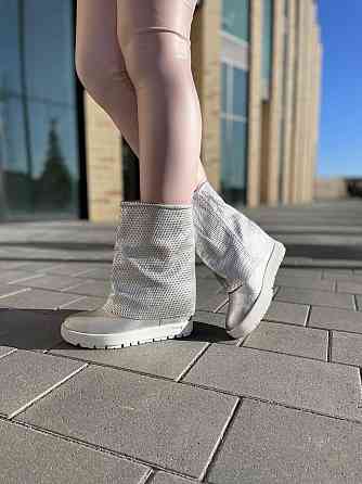 Черевики жіночі Kluchini срібні натуральна шкіра платформа 10см (3567) (4182) Коломыя