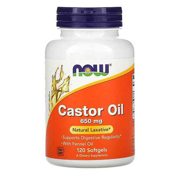 Рицинова олія NOW CASTOR OIL 650MG 120 SGELS Луцьк
