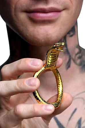 Ерекційне кільце з головою кобри Master Series: Cobra King Golden Cock Ring Sex Aura Київ