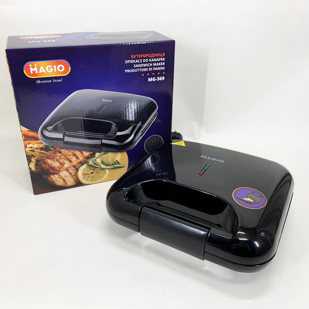 Притискний гриль для булочок і сендвічів Magio, Гриль контактний плоский, Електробутербродниця для дому HI-71 Львів - фото 6