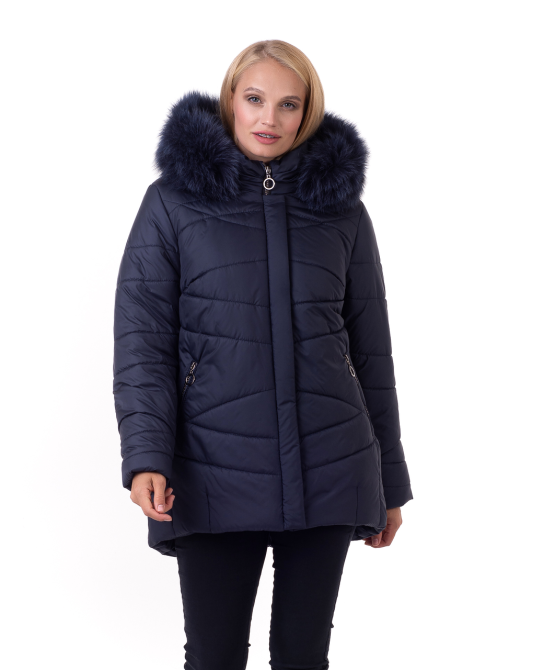 Модна синя куртка з хутром Київ - фото 1