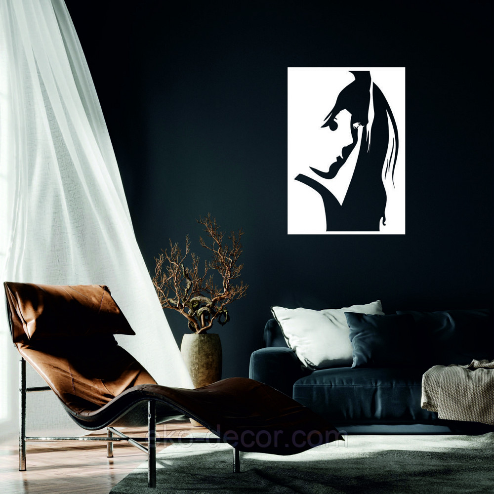 Декоративное настенное Панно «Девушка» Декор на стену 70*49 см, Белый Киев - изображение 1