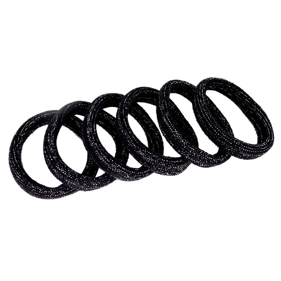 Резинки для волос Черная с блеском-2 0307-1113-2, 50 шт Винница - изображение 1