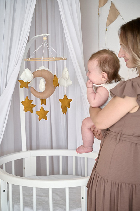 Дитячий мобіль на ліжечко для немовлят WooolyWool «Зоряна ніч» Київ - фото 3
