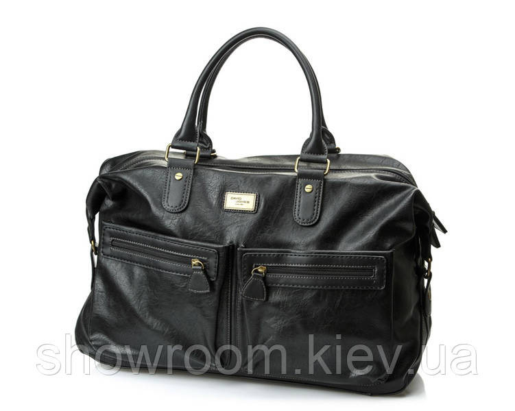 Мужская дорожная стильная сумка David Jones (355) черная Киев - изображение 2