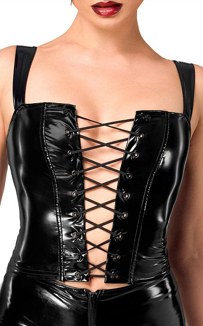 Корсет Noir Handmade F379 Dominae Frontbind PVC Corset Top L Sex Aura Київ - фото 4