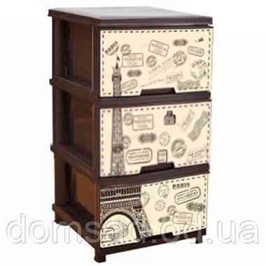 Комод Алеана Париж коричневий 3 ящики 72х46х39 Одеса