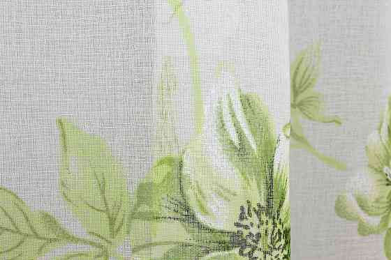 Тюль VR-Textil 1264т Flora Батист Білий з салатовим 400х270 см (42-1105) Київ