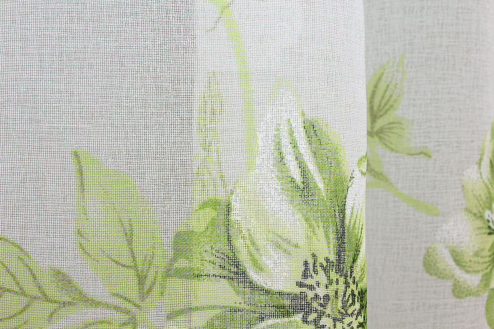 Тюль VR-Textil 1264т Flora Батист Белый с салатовым 400х270 см (42-1105) Киев - изображение 6