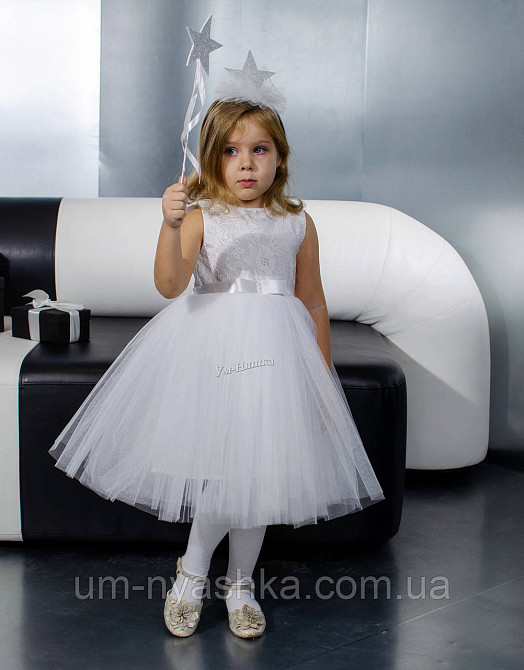 Детское нарядное белое платье Снежинка-кружево Кривой Рог - изображение 2