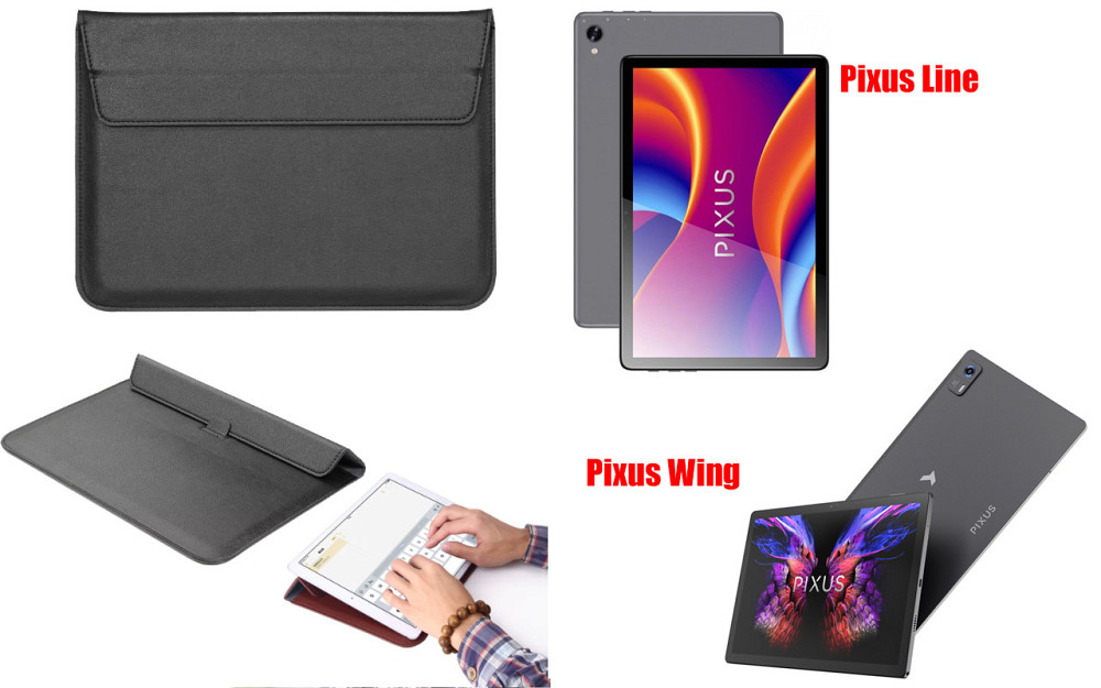 Чохол-конверт VitoCase для Pixus Line, Pixus Wing, з функцією підставки для планшета Чорний Київ - фото 1