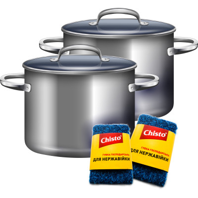 Губки кухонные Chisto для нержавейки 1 шт. (4823098413790) Винница - изображение 2