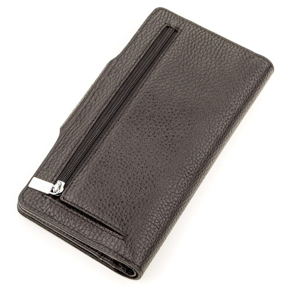 Містке портмоне унісекс з натуральної шкіри KARYA 17235 Чорний Київ - фото 2