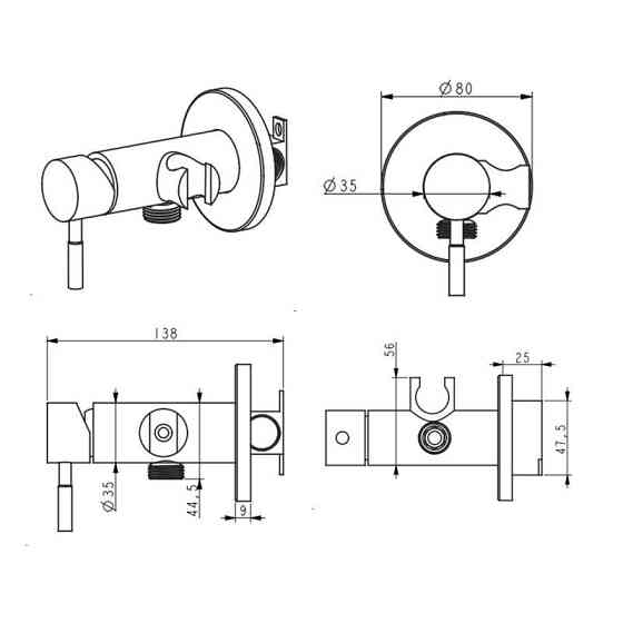 Набір для гігієнічного душу Lidz Aria 111 Nickel LDARI111NKS46105 сатин Київ