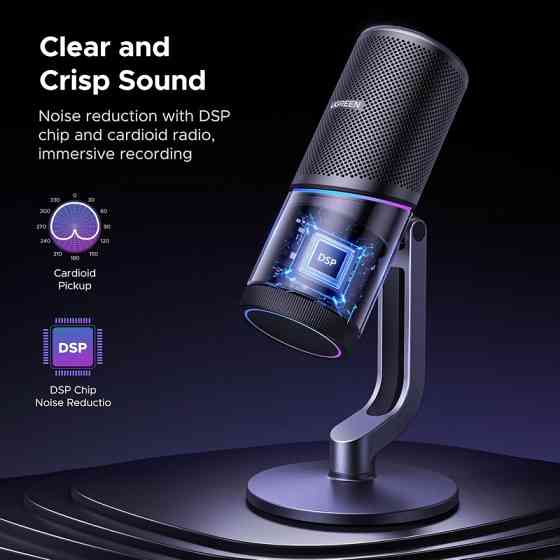 Мікрофон UGREEN CM769 Desktop USB Microphone RGB 24-bit 96kHz ANS Одеса