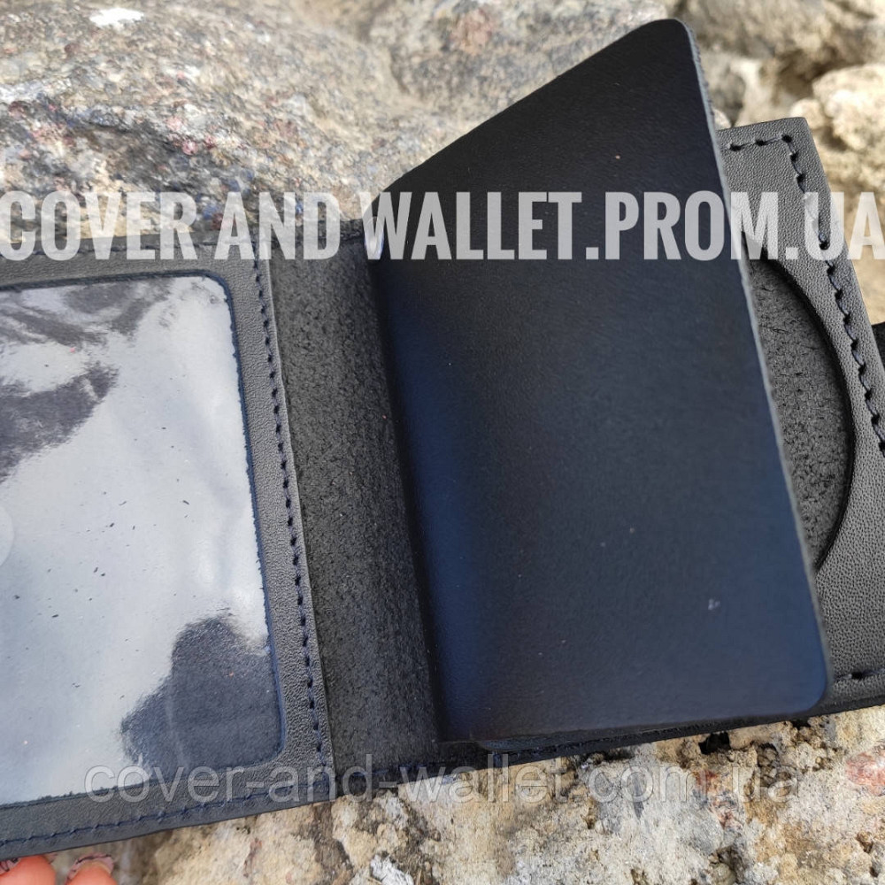 Обкладинка "Національна поліція" на кнопці під жетон із натуральної шкіри Київ - фото 2