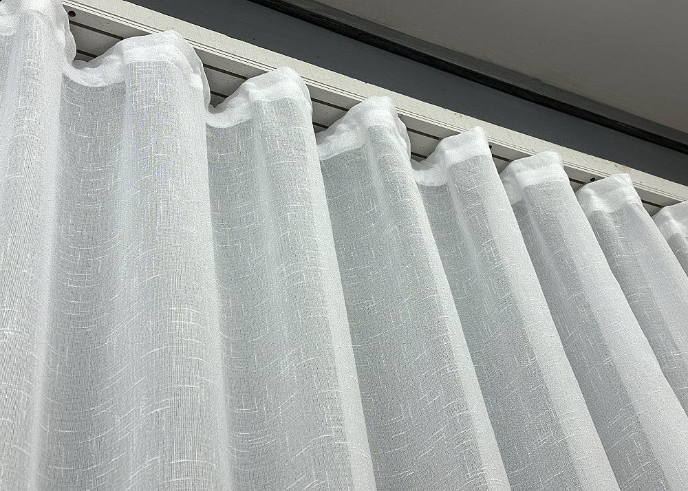 Тюль лен с кружевом цвет белый с золотистым 1803т Киев - изображение 8