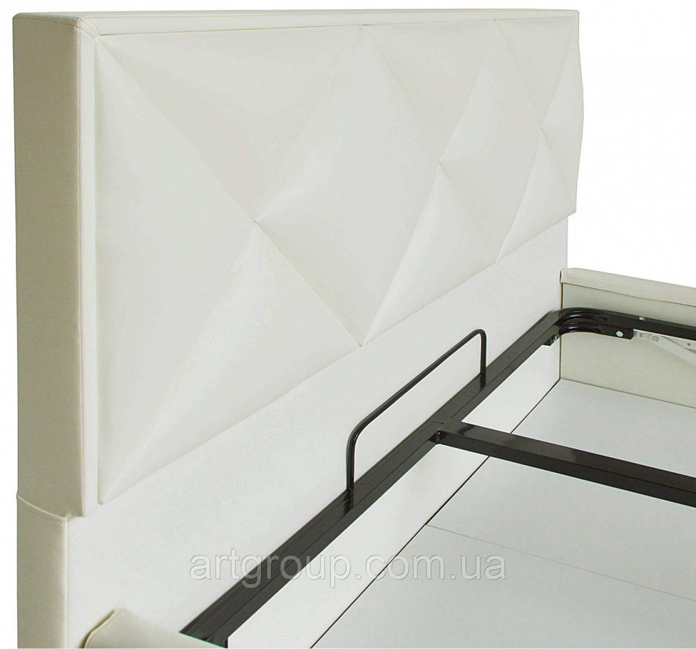 Ліжко Двоспальне Leeds Comfort 160 х 190 см Boom 01 З підйомним механізмом та нішою для білизни Білий Дніпро - фото 13