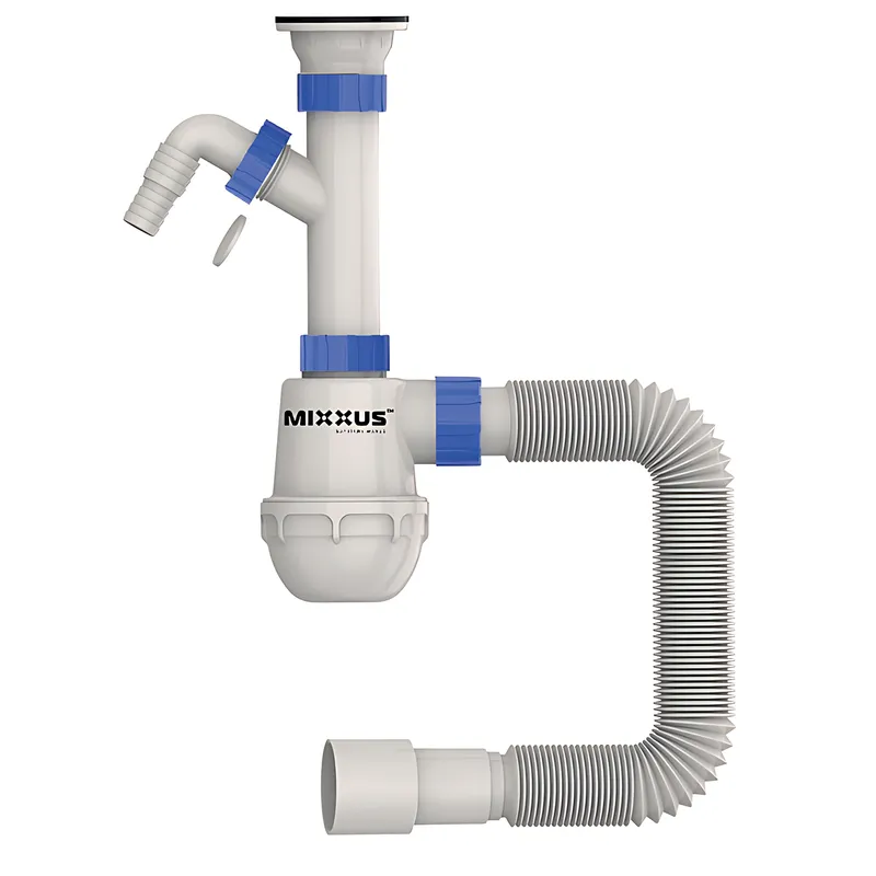 Сифон для кухні Mixxus SK-01-B 1 1/2"x40 з литим випуском та відводом для пральної машини (MI8191) ( 11350 ) Харків - фото 1