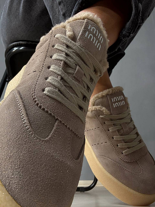 Кеди жіночі Hengji 633-5 утеплені замшеві на хутрі бежеві, 41, 25,5 см Київ - фото 13