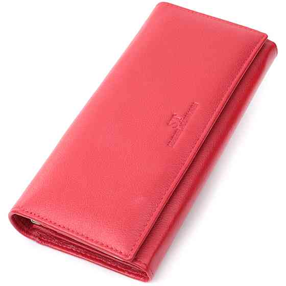 Класичний жіночий гаманець із натуральної шкіри ST Leather 22675 Червоний Київ