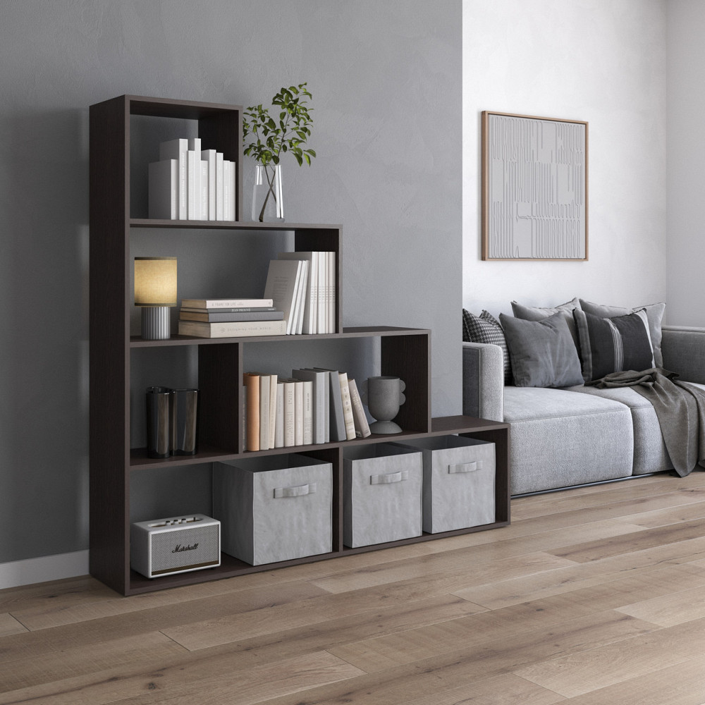 Полка для книг VAYS, стеллаж для дома M-57 Венге Темный Львов - изображение 1