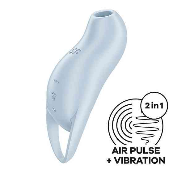 Вакуумный клиторальный стимулятор с вибрацией Satisfyer Pocket Pro 1 Blue Sex Aura Киев