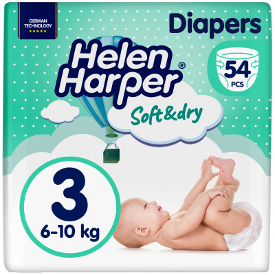Підгузки Helen Harper Soft&amp;Dry New Midi Розмір 3 (6-10 кг) 54 шт (2316772) Вінниця - фото 1