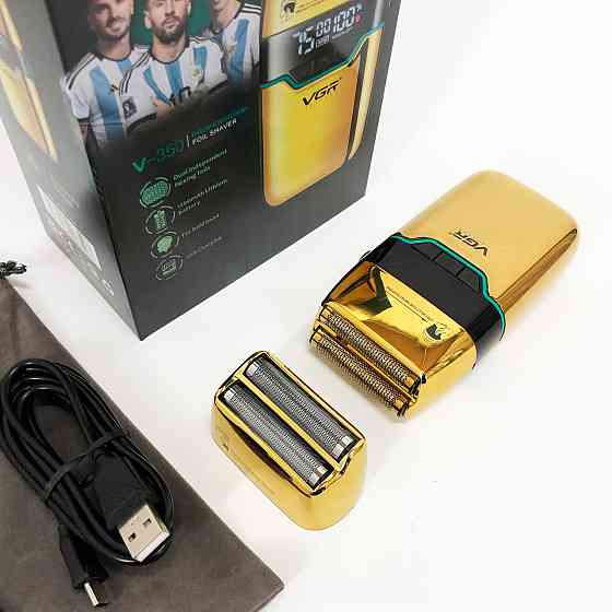 Чоловіча електрична акумуляторна електробритва VGR, Бездротова електробритва для бороди AQ-23 Львів