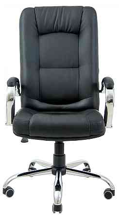 Офісне Крісло Керівника Richman Alberto Шкіра Lux Хром М2 AnyFix Підлокітник Труба Чорний Дніпро