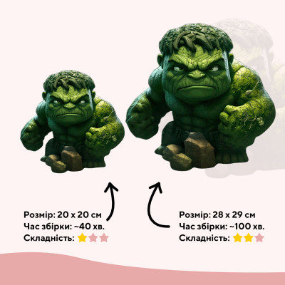 Пазл Ukropchik дерев&apos;яний Супергерой Халк А4 в коробці з набором-рамкою (Hulk Superhero A4) Вінниця - фото 2