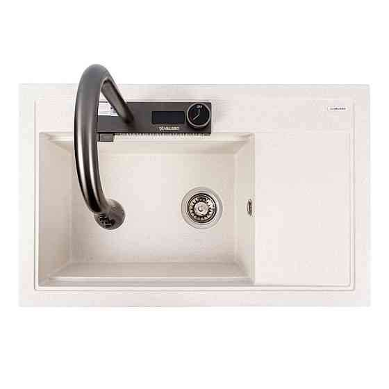 Гранітна мийка VALESO ATRUM 7950 матова Біла в крапку Коломия