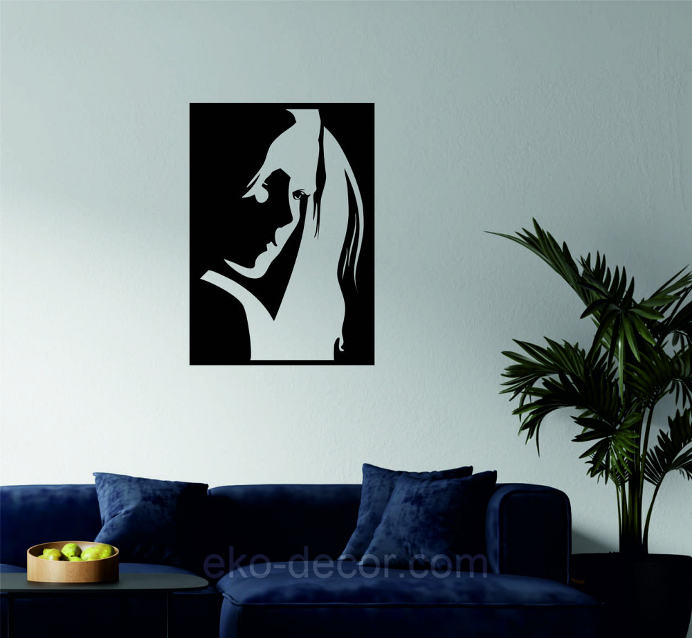 Декоративное настенное Панно «Девушка» Декор на стену 90*63 см, Черный Киев - изображение 3