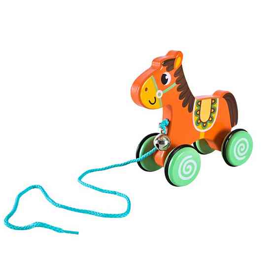 Дитяча дерев’яна каталочка "Коник" C15030-2 на мотузці Вінниця